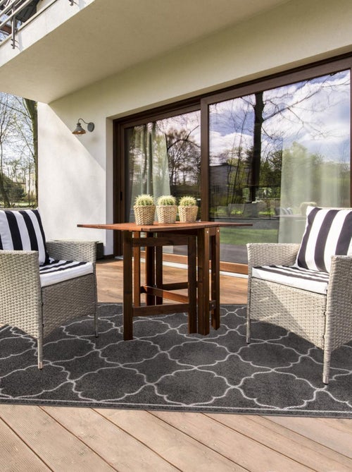 Tapis extérieur tissé kilim rond KUMA - Kiabi