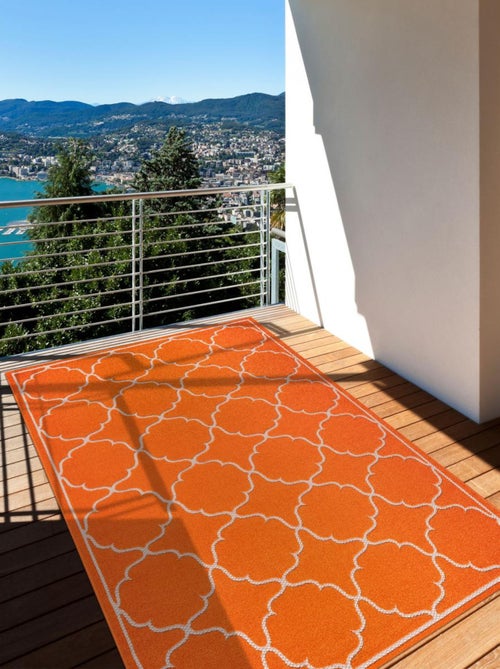 Tapis extérieur tissé kilim rond KUMA - Kiabi