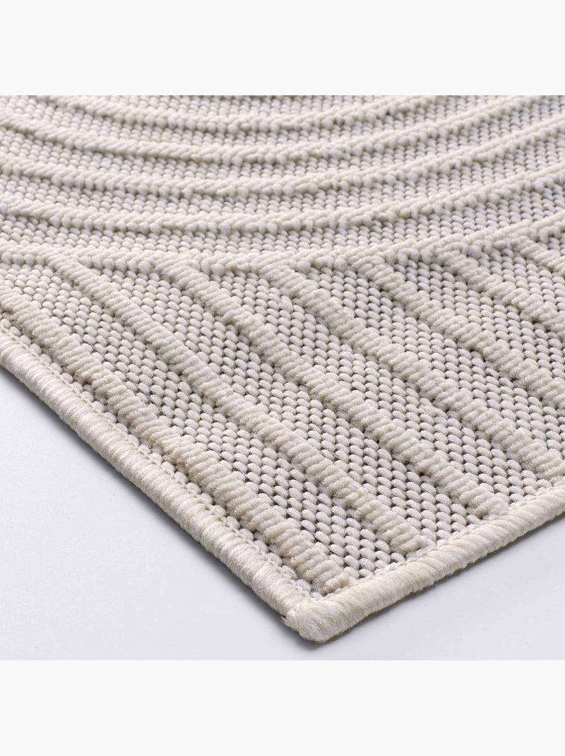 Tapis Ezio Graphique Tissé avec Reliefs Beige clair - Kiabi