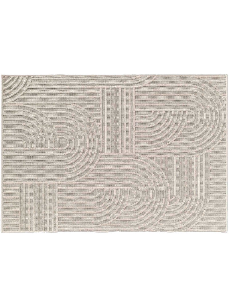 Tapis Ezio Graphique Tissé avec Reliefs Beige clair - Kiabi