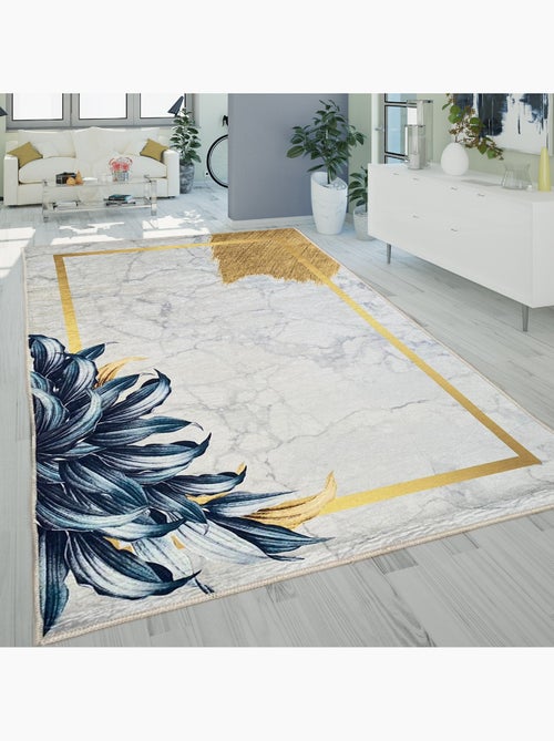 Tapis Feuille Gold, Blanc - Kiabi