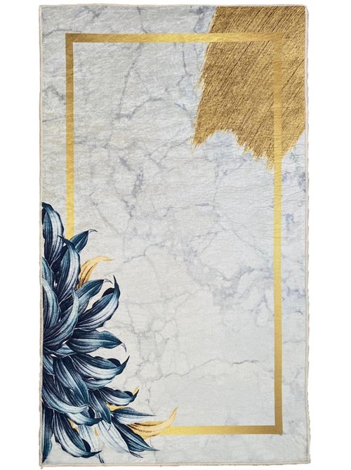 Tapis Feuille Gold, Blanc - Kiabi