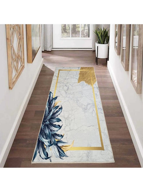 Tapis Feuille Gold, Blanc - Kiabi