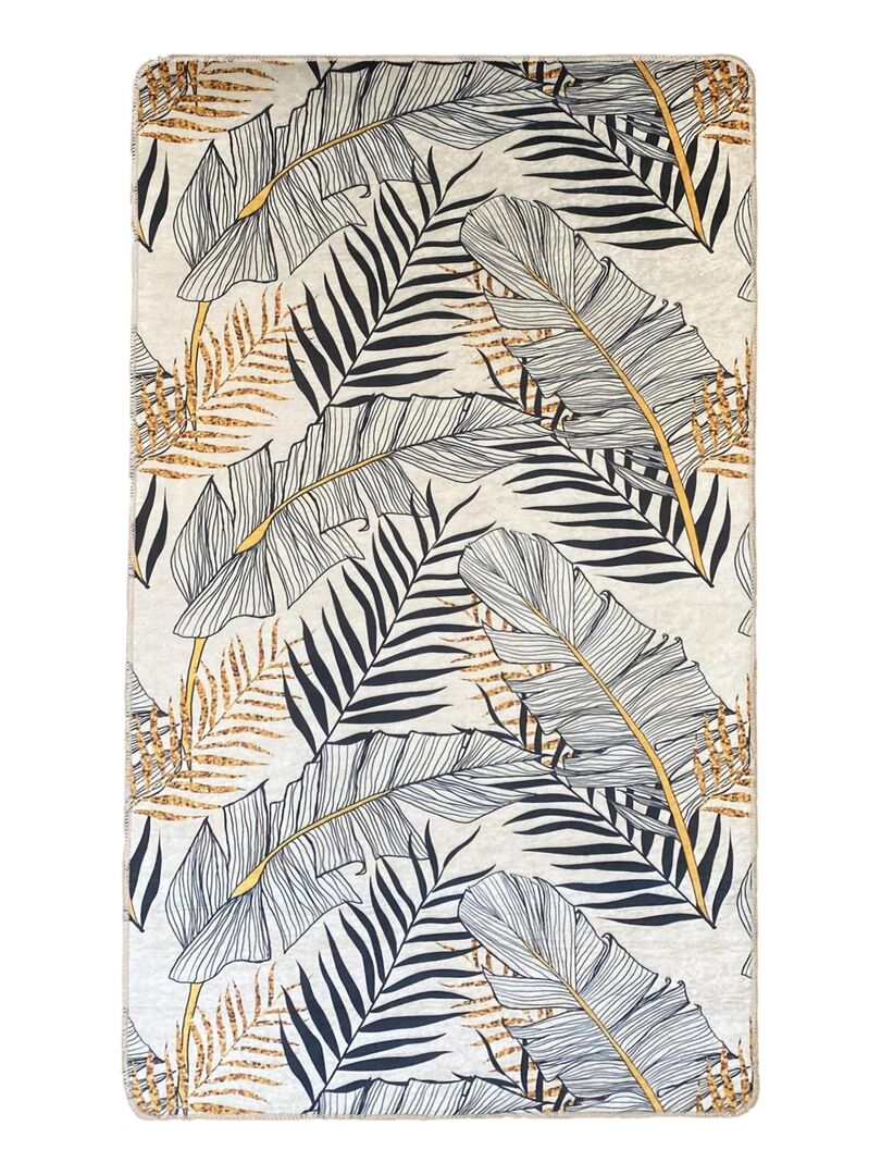 Tapis moderne motif feuille gris 200x290 cm