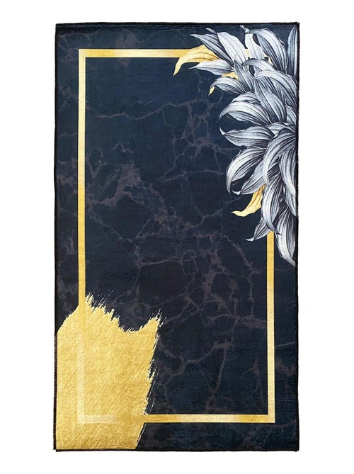 Tapis Feuille Gold, Noir - Kiabi