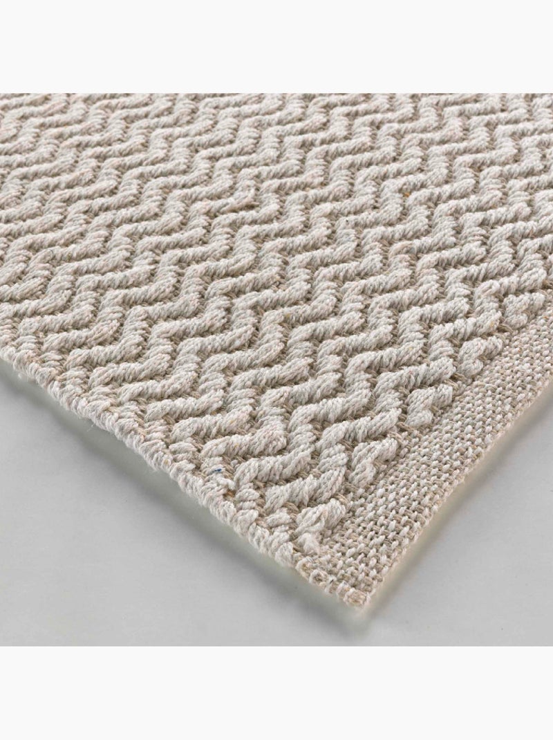 Tapis Flavio Tissé avec Reliefs Beige clair - Kiabi