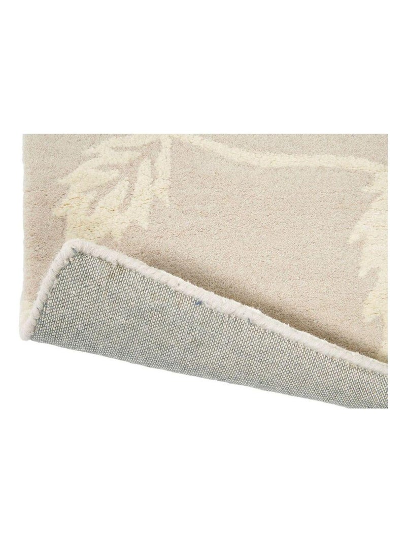 Tapis floral laine et viscose design tufté main Wild Strawberry Jaune - Kiabi