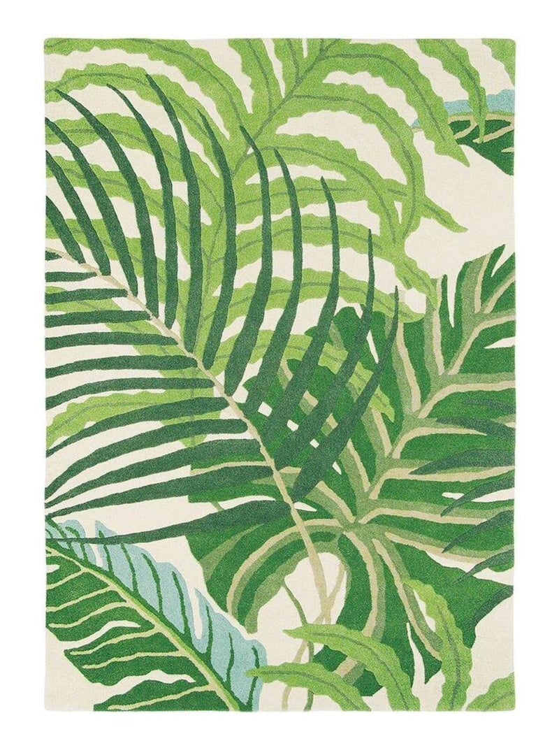 Tapis floral laine moderne tufté main Manila Vert - Kiabi