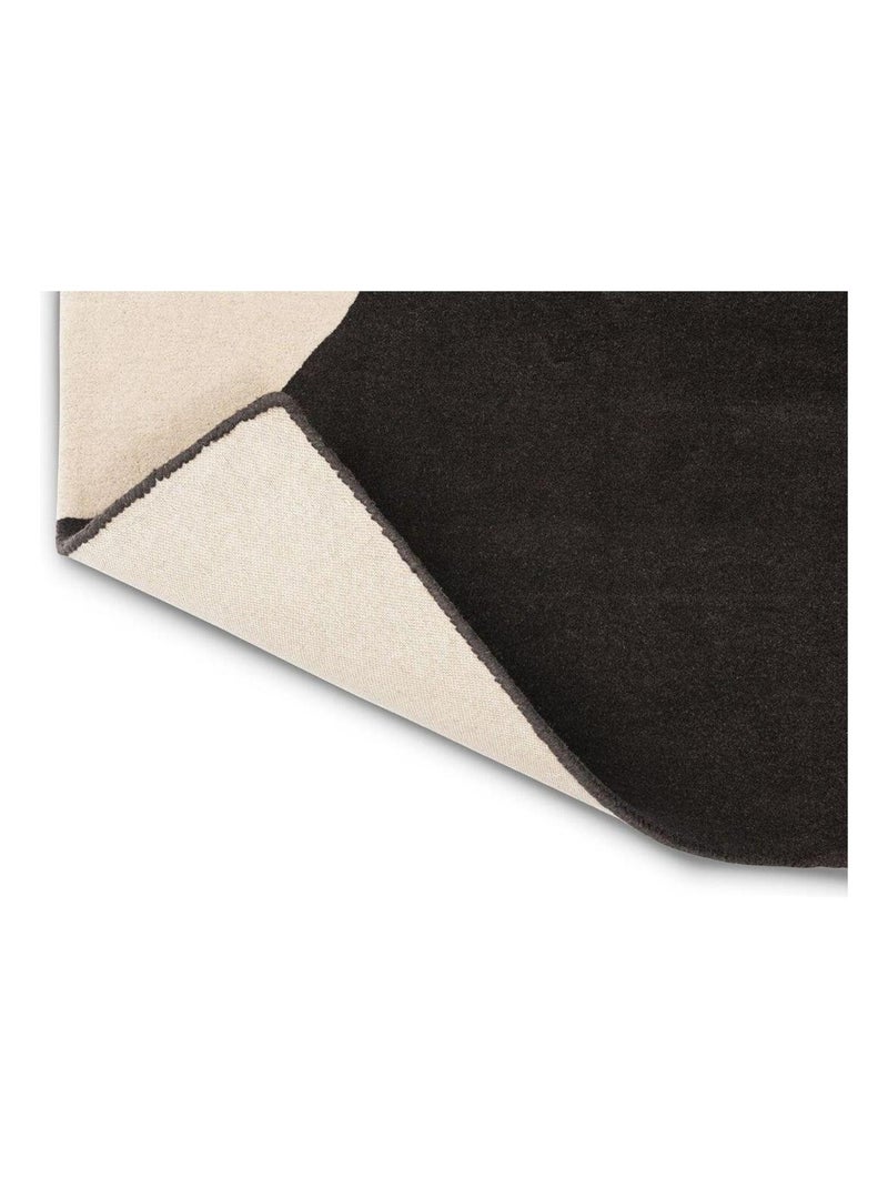 Tapis floral laine tufté main moderne graphique Geo Flower Gris - Kiabi