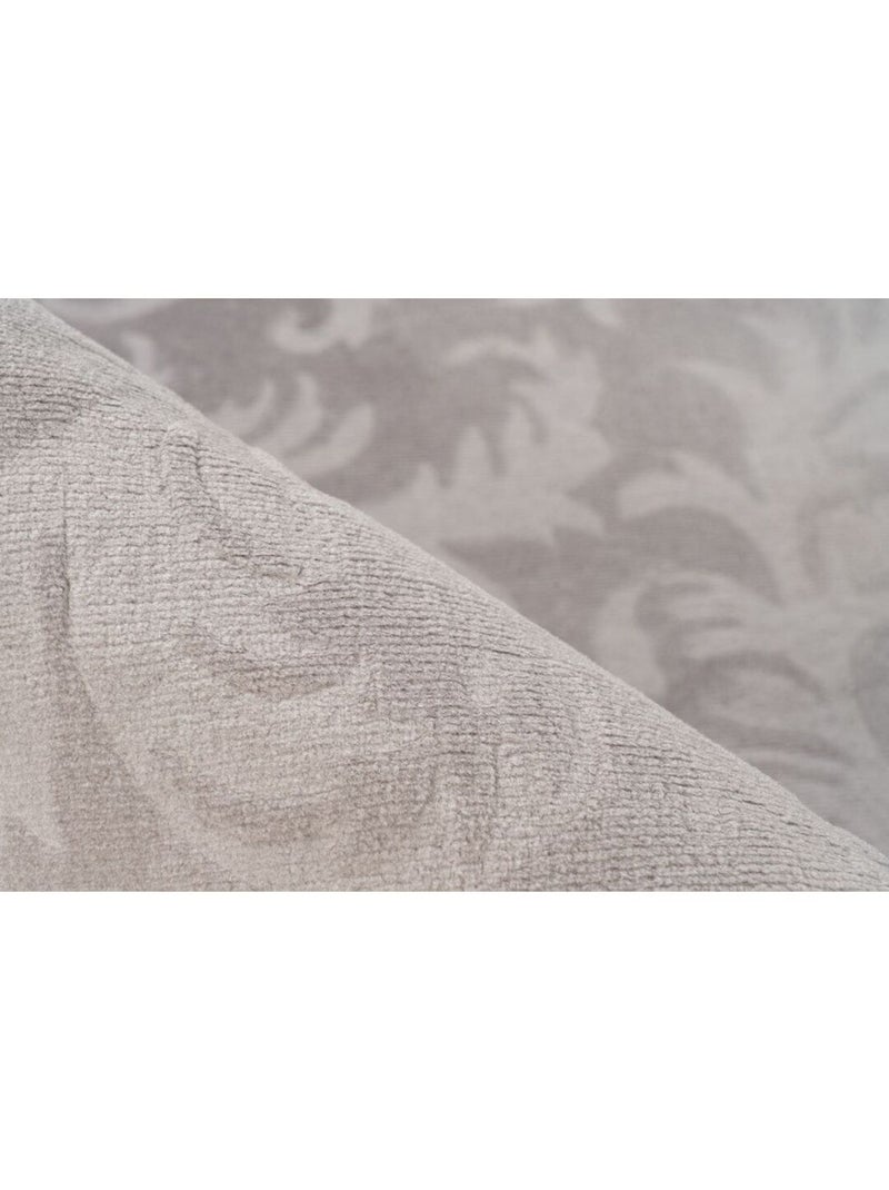 Tapis floral moderne lavable en machine avec franges Coral Gris - Kiabi