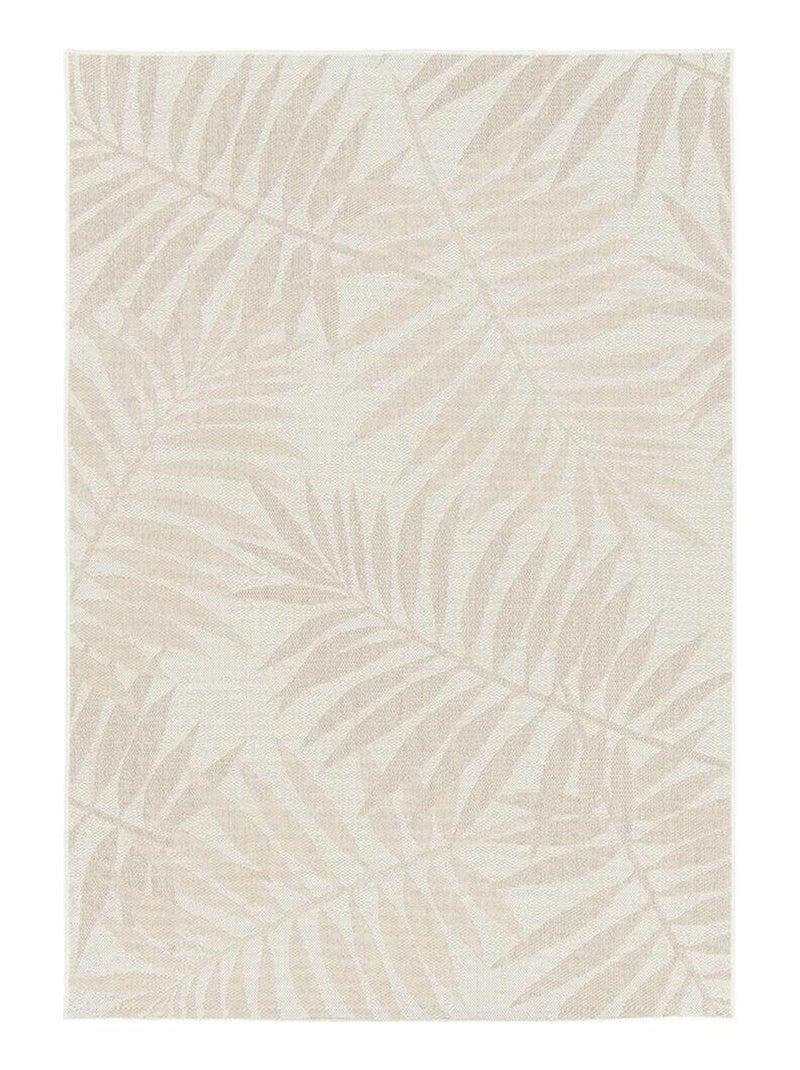 Tapis floral plat intérieur et extérieur Carter Ecru - Kiabi