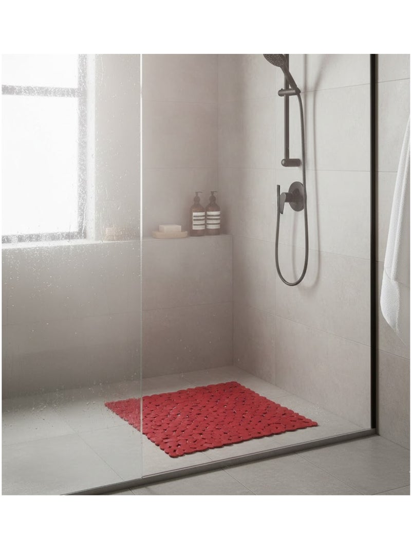 Tapis fond de douche Collection Galet Framboise - Kiabi