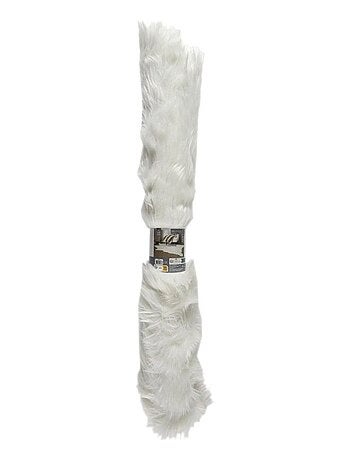 Tapis forme peau de bête imitation fourrure blanc 120x158 cm