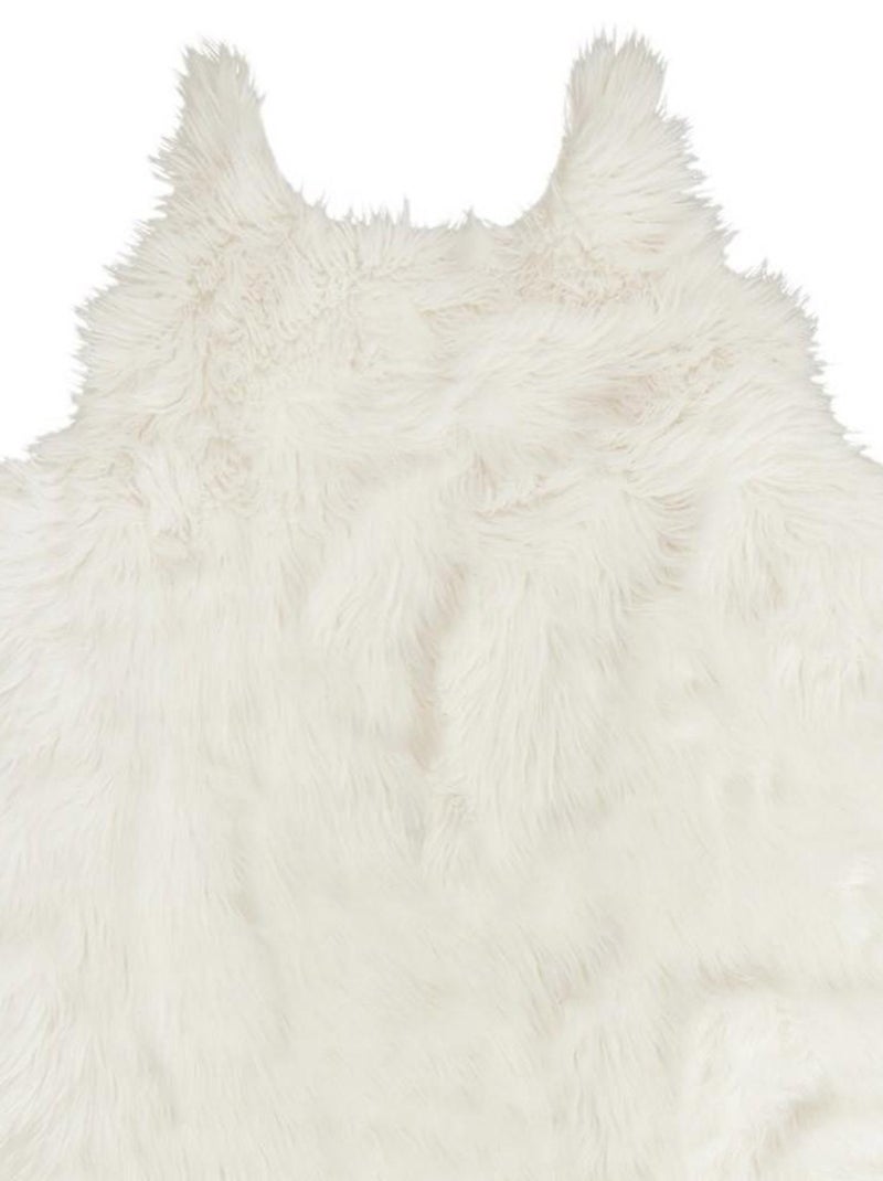 Tapis forme peau de bête imitation fourrure blanc 120x158 cm Blanc - Kiabi
