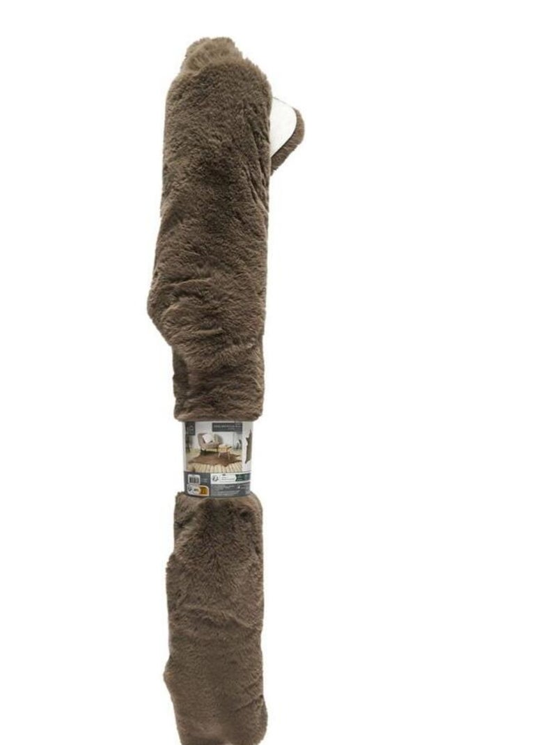 Tapis forme peau de bête imitation fourrure taupe 120x158 cm Beige - Kiabi
