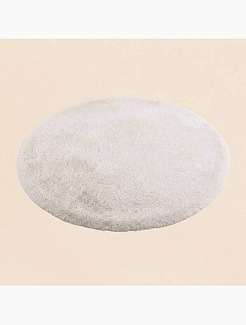 Tapis fourrure beige antidérapant d90cm