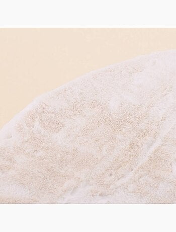 Tapis fourrure beige antidérapant d90cm