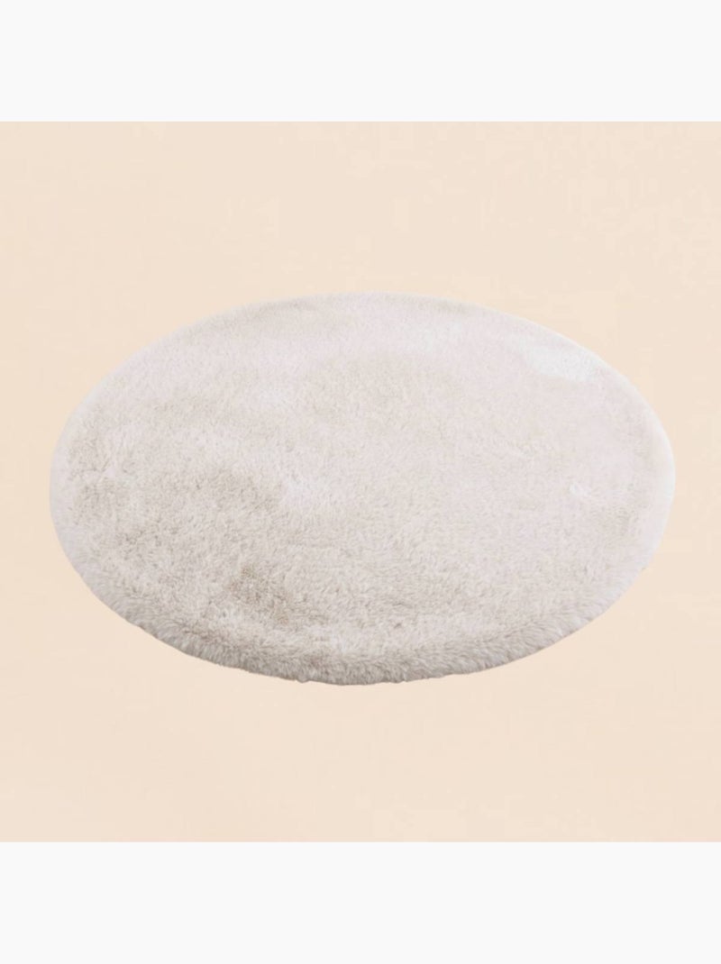 Tapis fourrure beige antidérapant d90cm Blanc - Kiabi