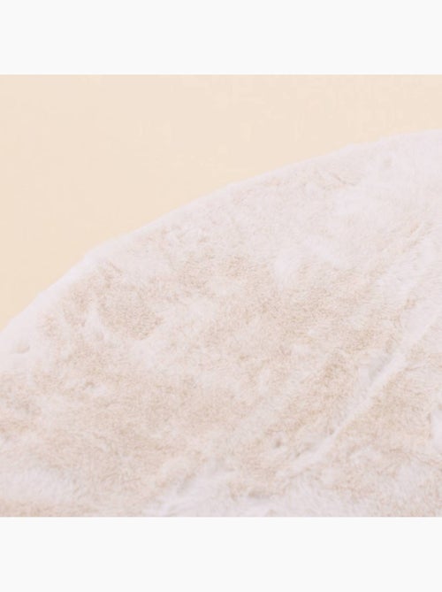 Tapis fourrure beige antidérapant d90cm - Kiabi