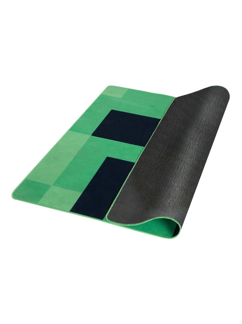 Tapis gamer carré Creeper antidérapant 'Roba' - Minecraft Vert - Kiabi