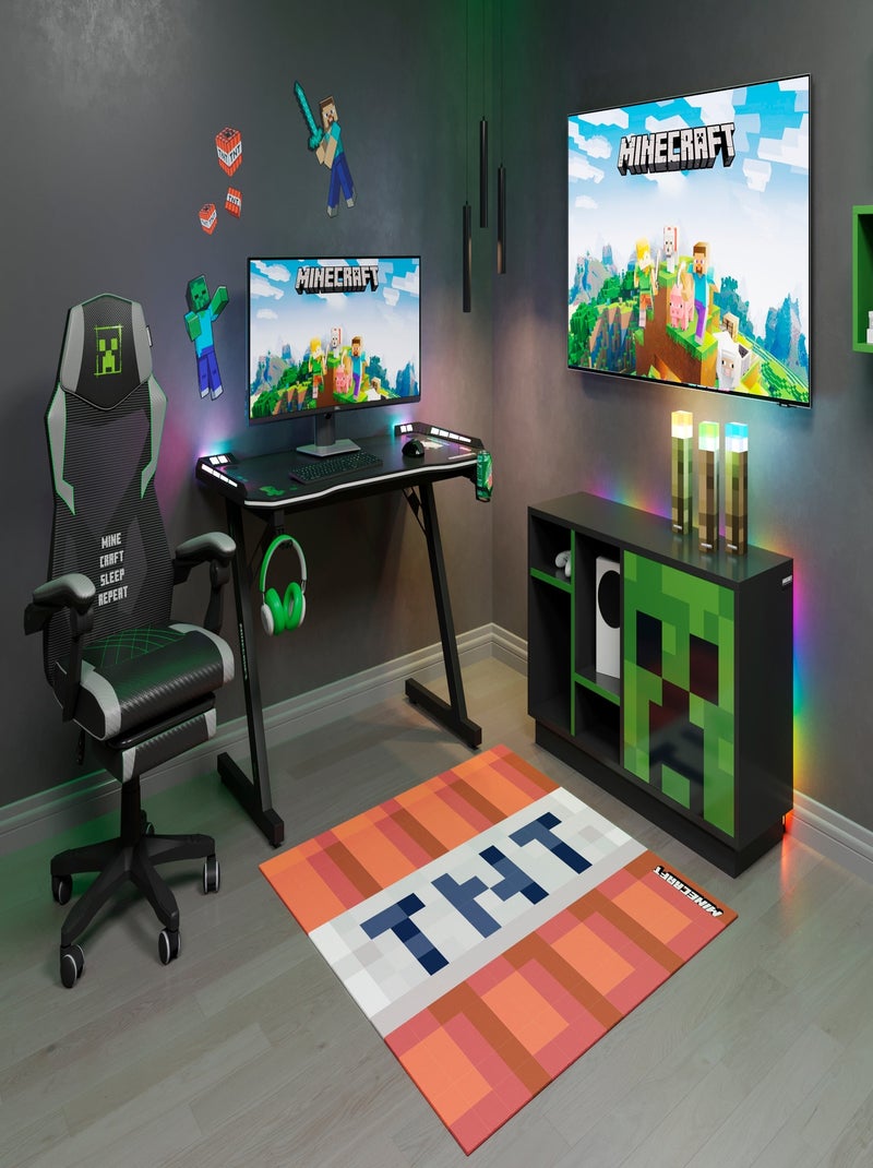 Tapis gamer carré TNT antidérapant 'Roba' - Minecraft Rouge - Kiabi