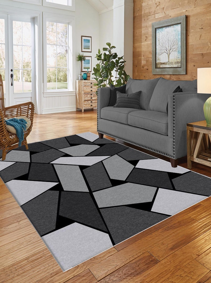 Tapis GEOMETRIQUE Gris Gris - Kiabi