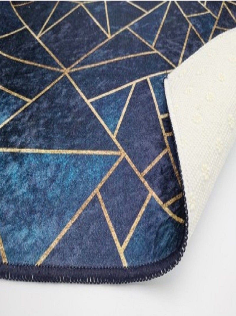 Tapis Grafic Bleu Doré Bleu Doré - Kiabi