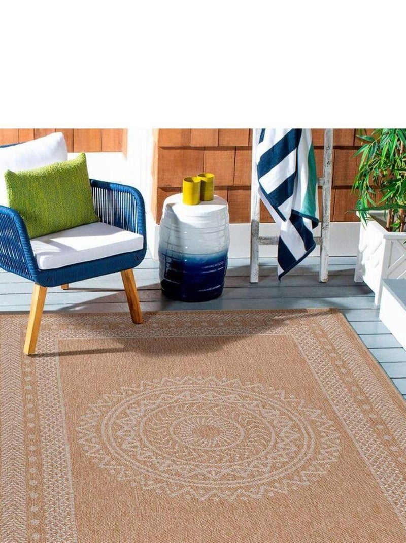 Tapis graphique plat aspect naturel Kenya Beige - Kiabi