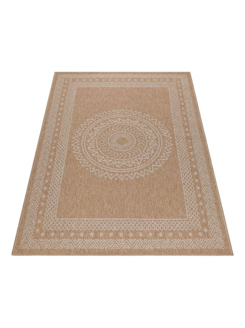 Tapis graphique plat aspect naturel Kenya Beige - Kiabi