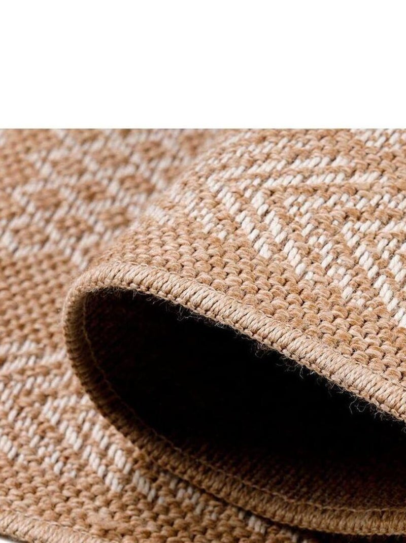 Tapis graphique plat aspect naturel Kenya Beige - Kiabi