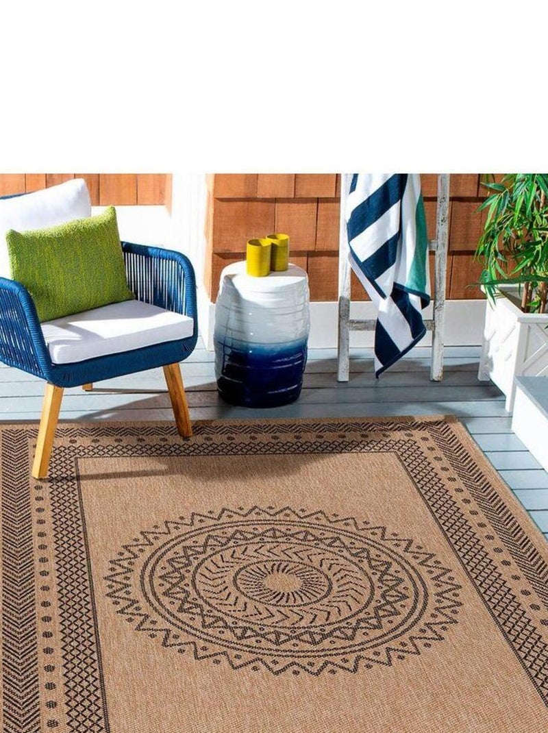 Tapis graphique plat aspect naturel Kenya Noir - Kiabi