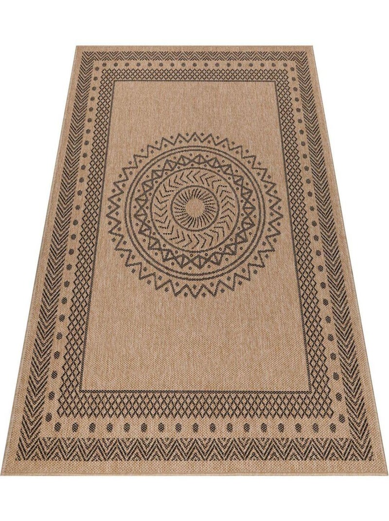 Tapis graphique plat aspect naturel Kenya Noir - Kiabi