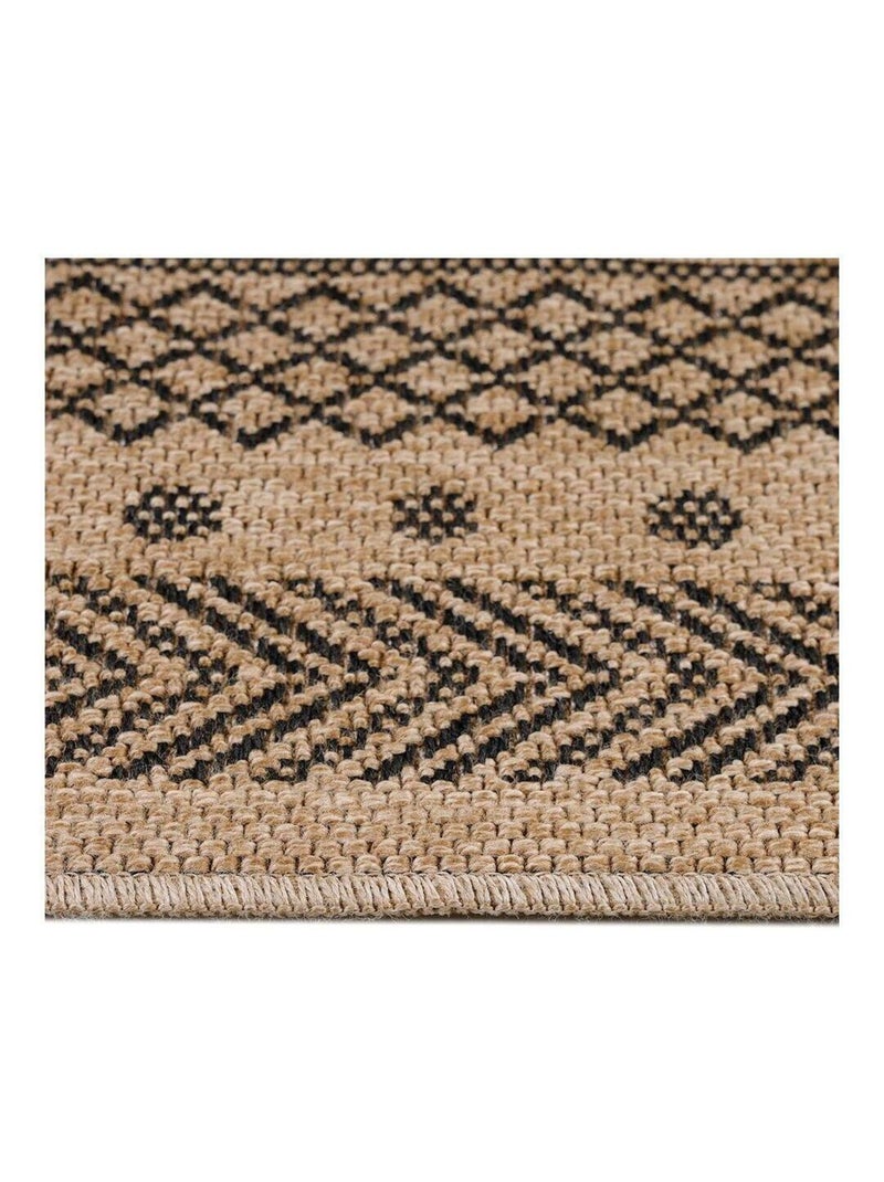 Tapis graphique plat aspect naturel Kenya Noir - Kiabi