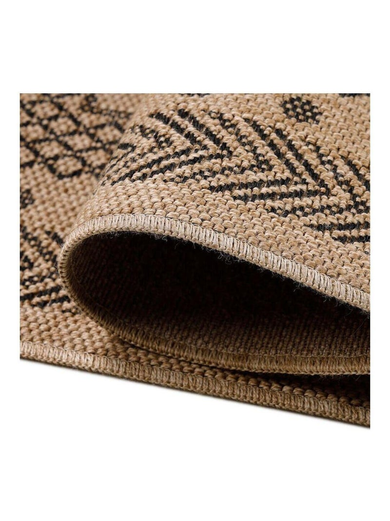 Tapis graphique plat aspect naturel Kenya Noir - Kiabi