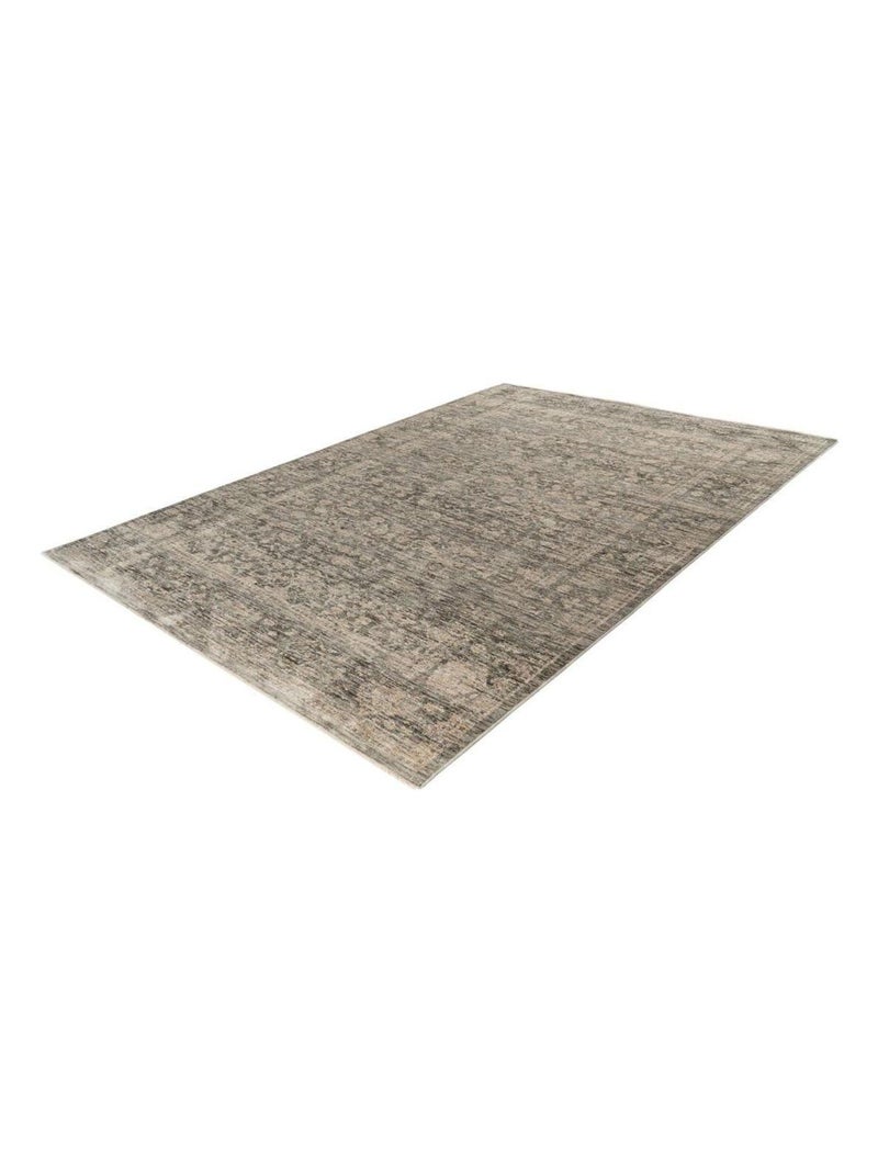 Tapis gris vintage rayé avec franges Nuance Gris - Kiabi