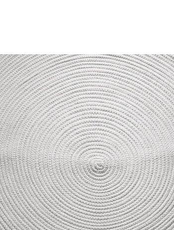 Tapis gros pompons 90 cm gris