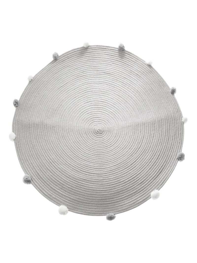 Tapis gros pompons 90 cm gris Gris - Kiabi