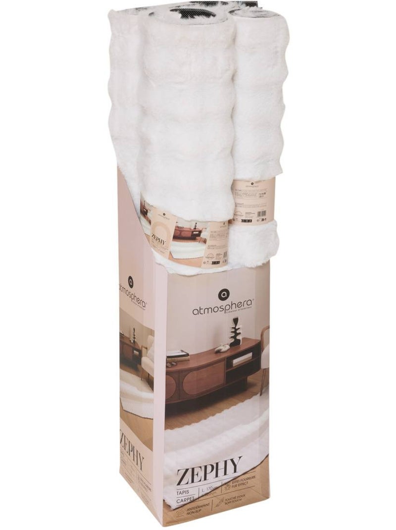 Tapis imitation fourrure zephy Blanc - Kiabi