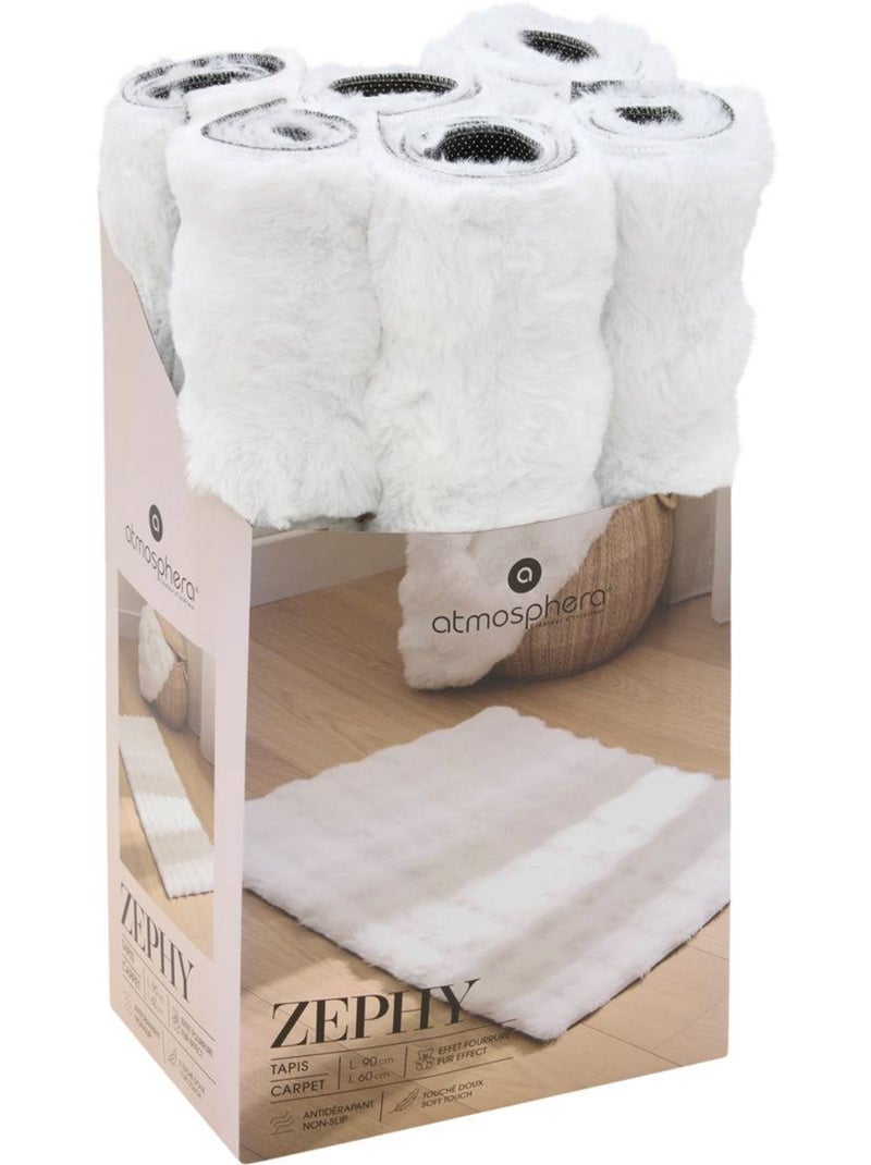 Tapis imitation fourrure zephy Blanc - Kiabi