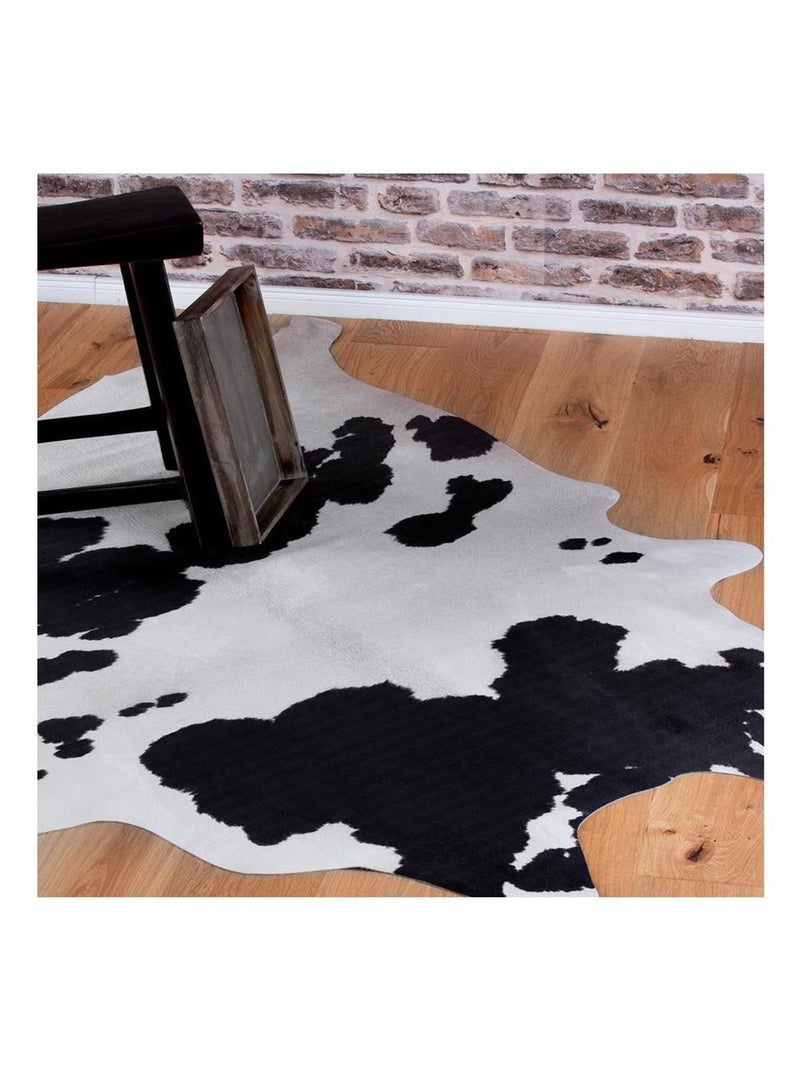 Tapis imitation peau de vache noir et blanc intérieur et extérieur Super 1 Noir - Kiabi