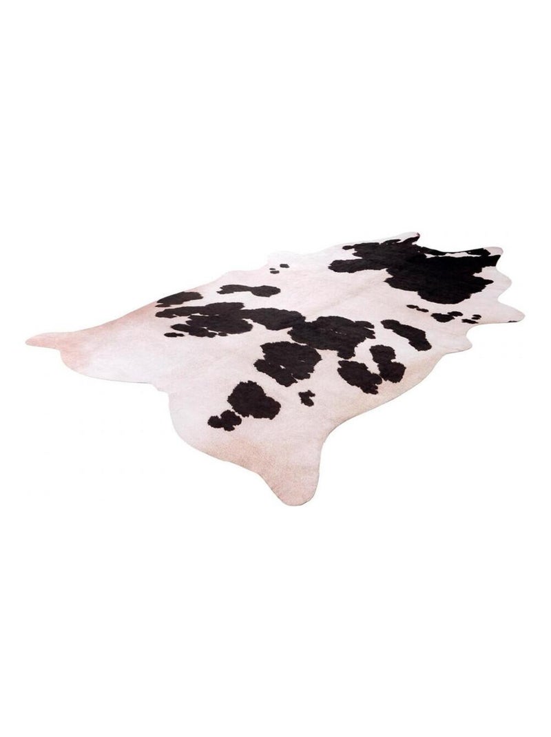 Tapis imitation peau de vache noir et blanc intérieur et extérieur Super 1 Noir - Kiabi