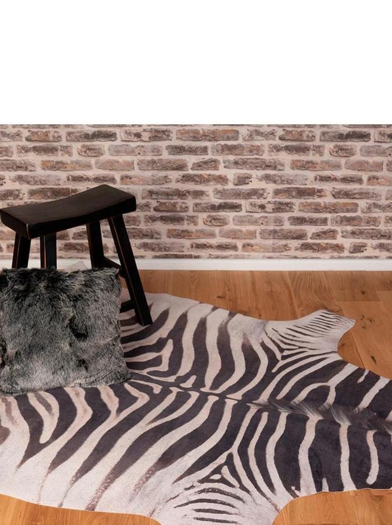 Tapis imitation peau de vache noir et blanc intérieur et extérieur Super 3 Noir - Kiabi