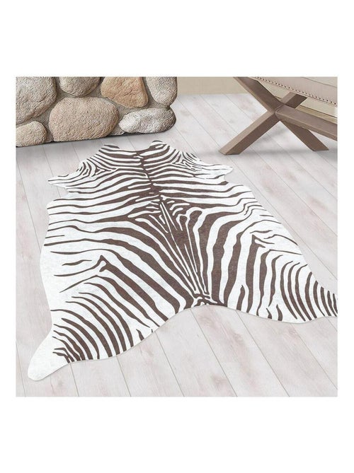Tapis imitation peau de zèbre lavable en machine Ida - Kiabi