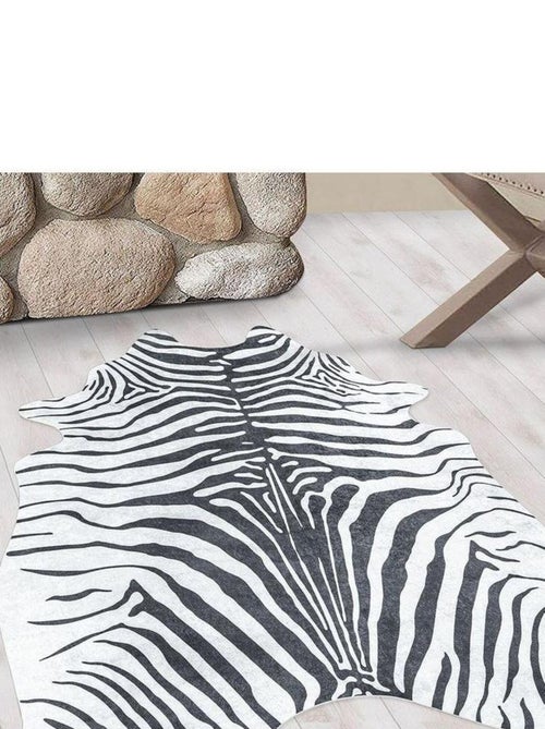 Tapis imitation peau de zèbre lavable en machine Ida - Kiabi