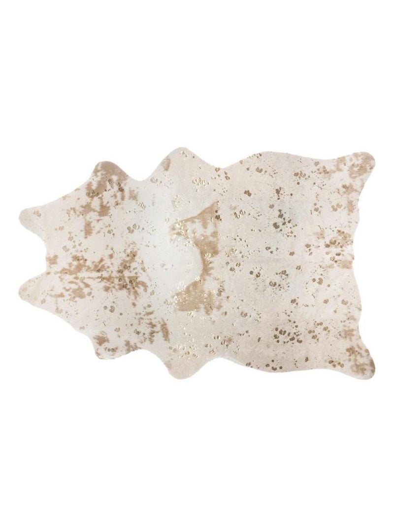 Tapis imitation peau vache or 150x198 cm Blanc - Kiabi