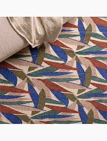 Tapis imprimé avec franges 110x60cm
