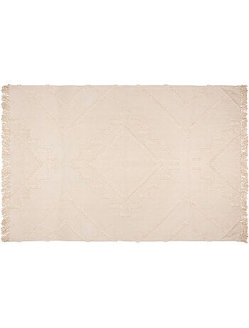Tapis "Inca" coton tufté blanc ivoire 120x170cm
