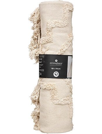 Tapis "Inca" coton tufté blanc ivoire 120x170cm
