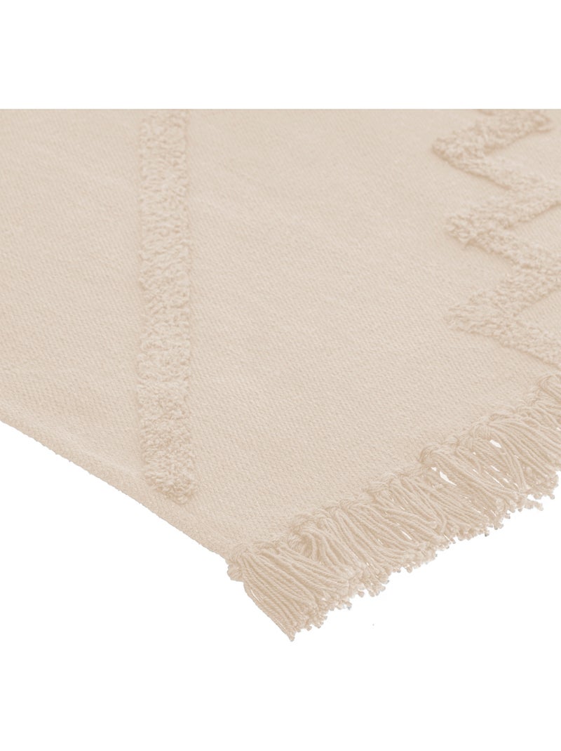 Tapis "Inca" coton tufté blanc ivoire 120x170cm Ivoire - Kiabi