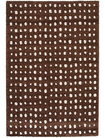 Tapis intérieur à pois marron et crème Eno